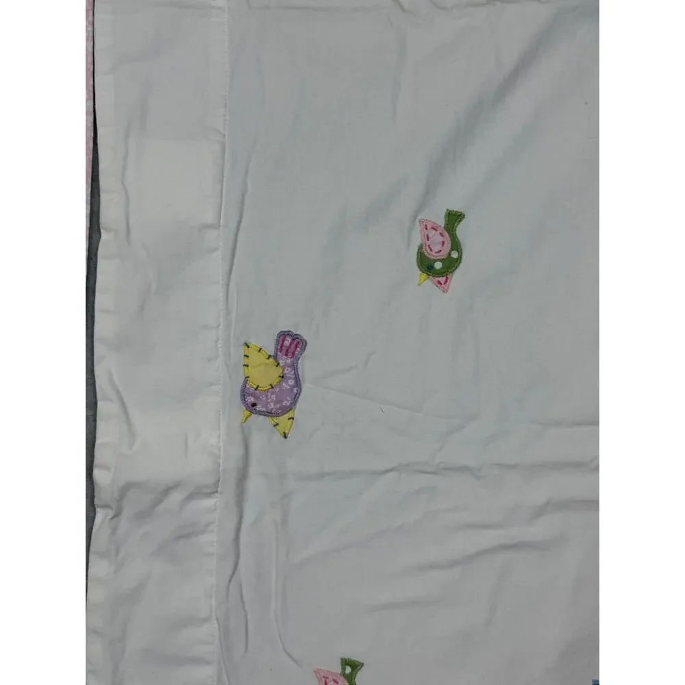 Pottery Barn Kids Hayley Bird Owl Print Set Of 2 Valance Curtains